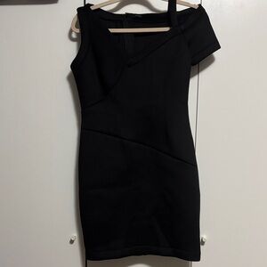 Made In NYC Elegant One-Shoulder Black Dress